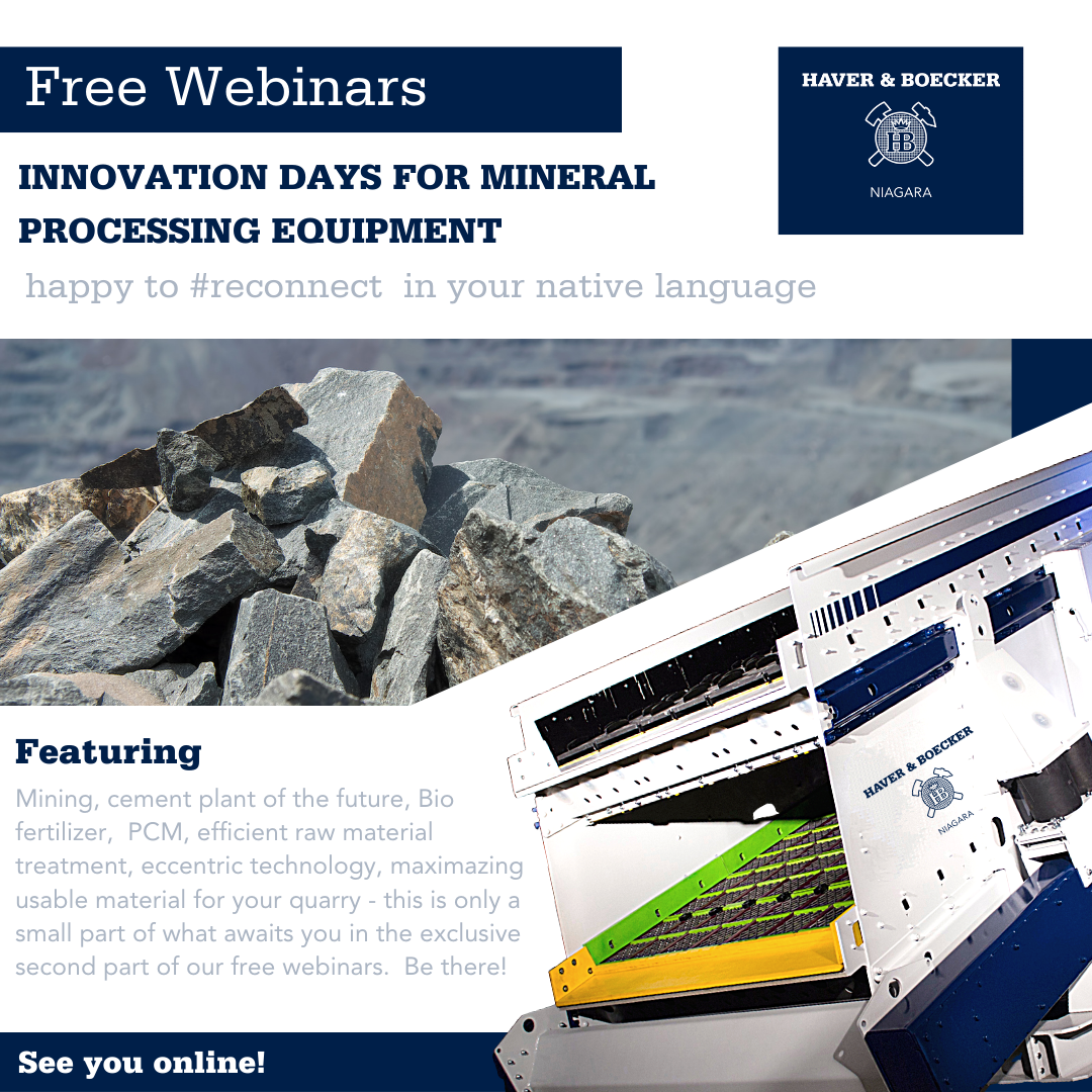 Free Webinars: Innovation Days For Mineral Processing Equipment